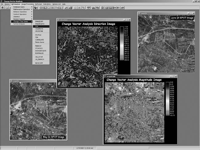 Figure 2. Screen shot of change vector analysis.