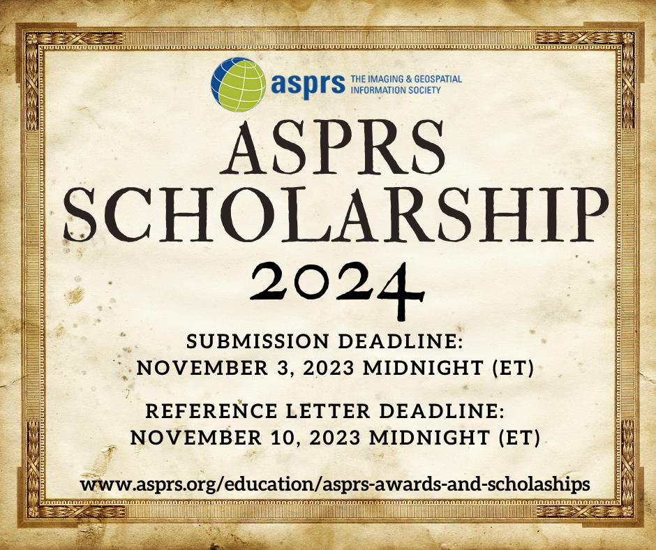 ASPRS Scholarships 2024 Application Opens on October 2! ASPRS