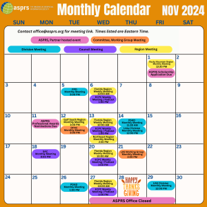 ASPRS November 2024 Calendar