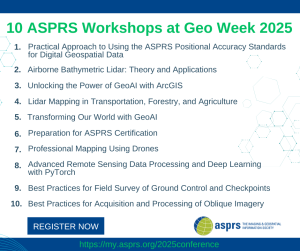 ASPRS Workshops at Geo Week 2025